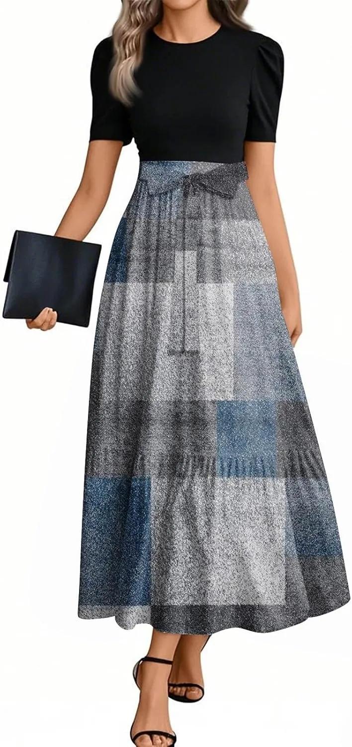 2025 Beach Dresses, Maxi Print Boho Jumpsuits for Women Spring Bow High Waisted Rompers for Women