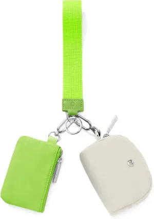 Keychain Wallet Mini Zip Around Wristlet Wallets for Women Detachable Dual Pouch Wristlet Portable Coin Purse Small Wallets