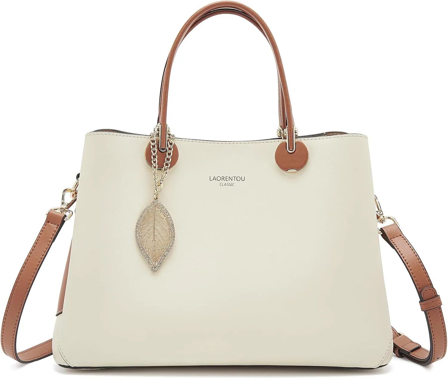 LAORENTOU Women Crossbody Handbags Cow Leather Satchel Handbags for Women Top-handle Shoulder Tote Purses