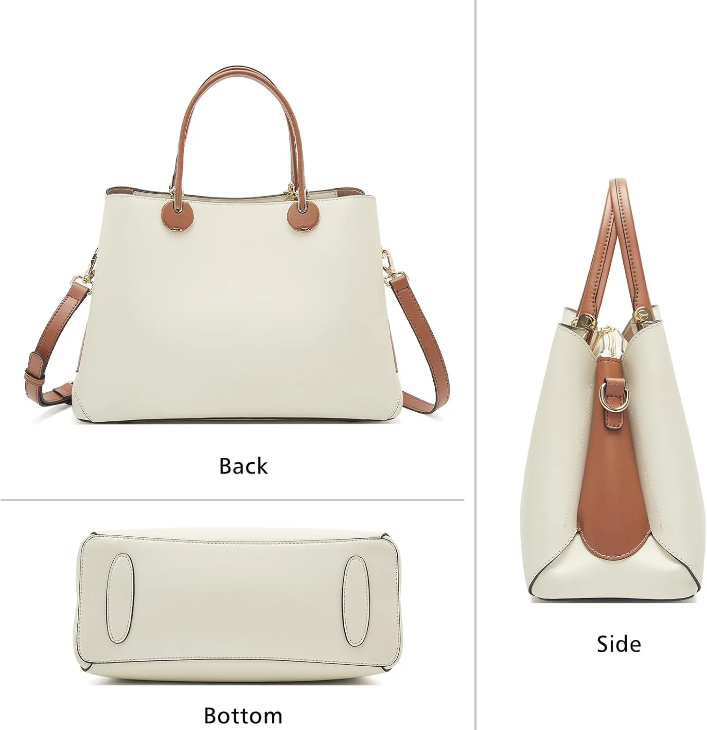 LAORENTOU Women Crossbody Handbags Cow Leather Satchel Handbags for Women Top-handle Shoulder Tote Purses