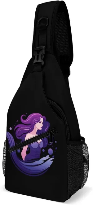 Mermaid Sling Bags Travel Crossbody Shoulder Bag Small Chest Bag Hiking Backpack for Women Men