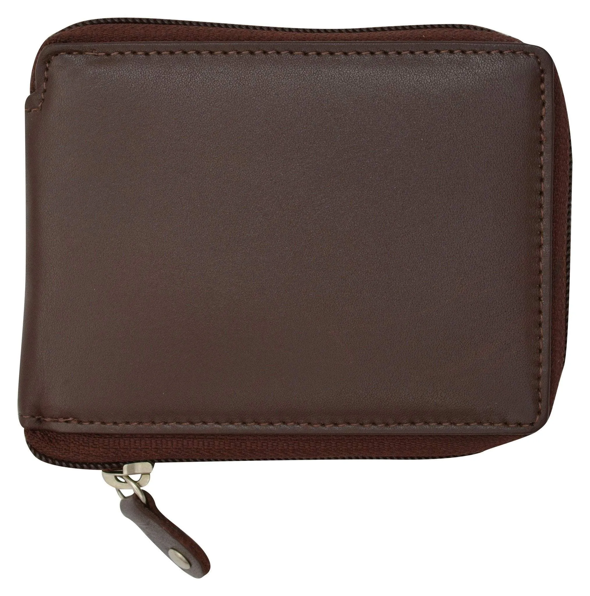 Moga Italian Design Mens Handmade Italian Design Leather Zip Around Bifold Wallet 91256