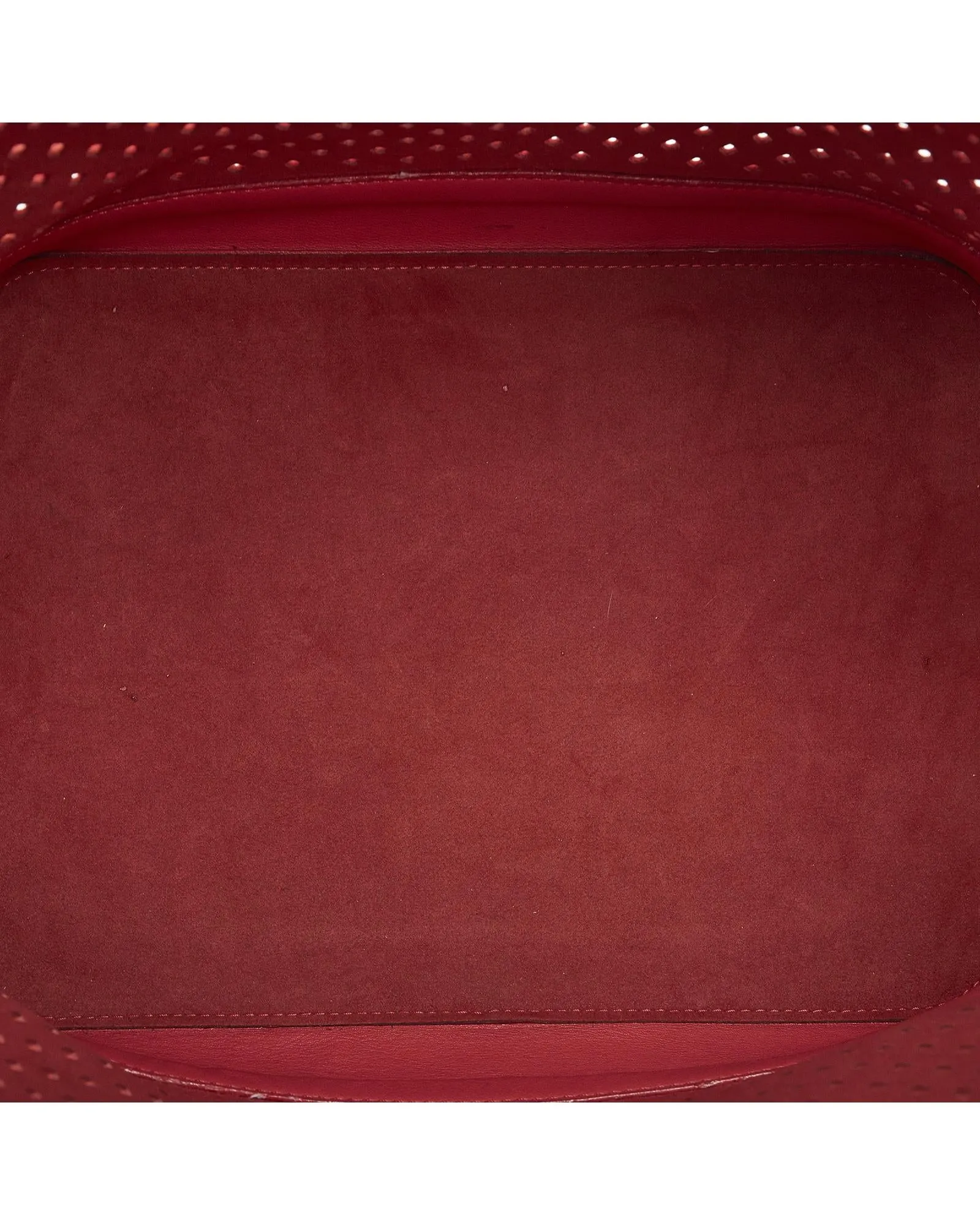 Perforated Leather Drawstring Shoulder Bag