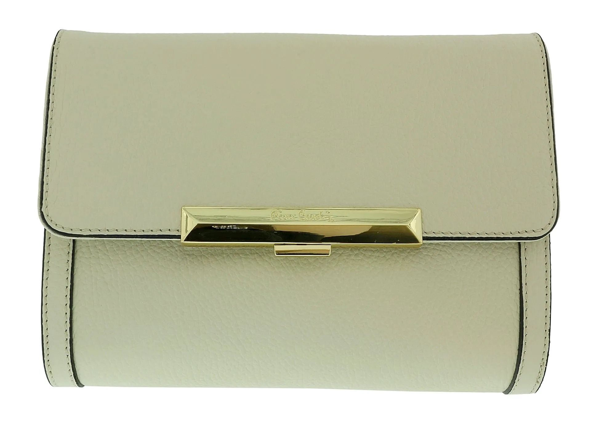 Pierre Cardin Beige Leather Simple Everyday Small Clutch Crossbody Bag