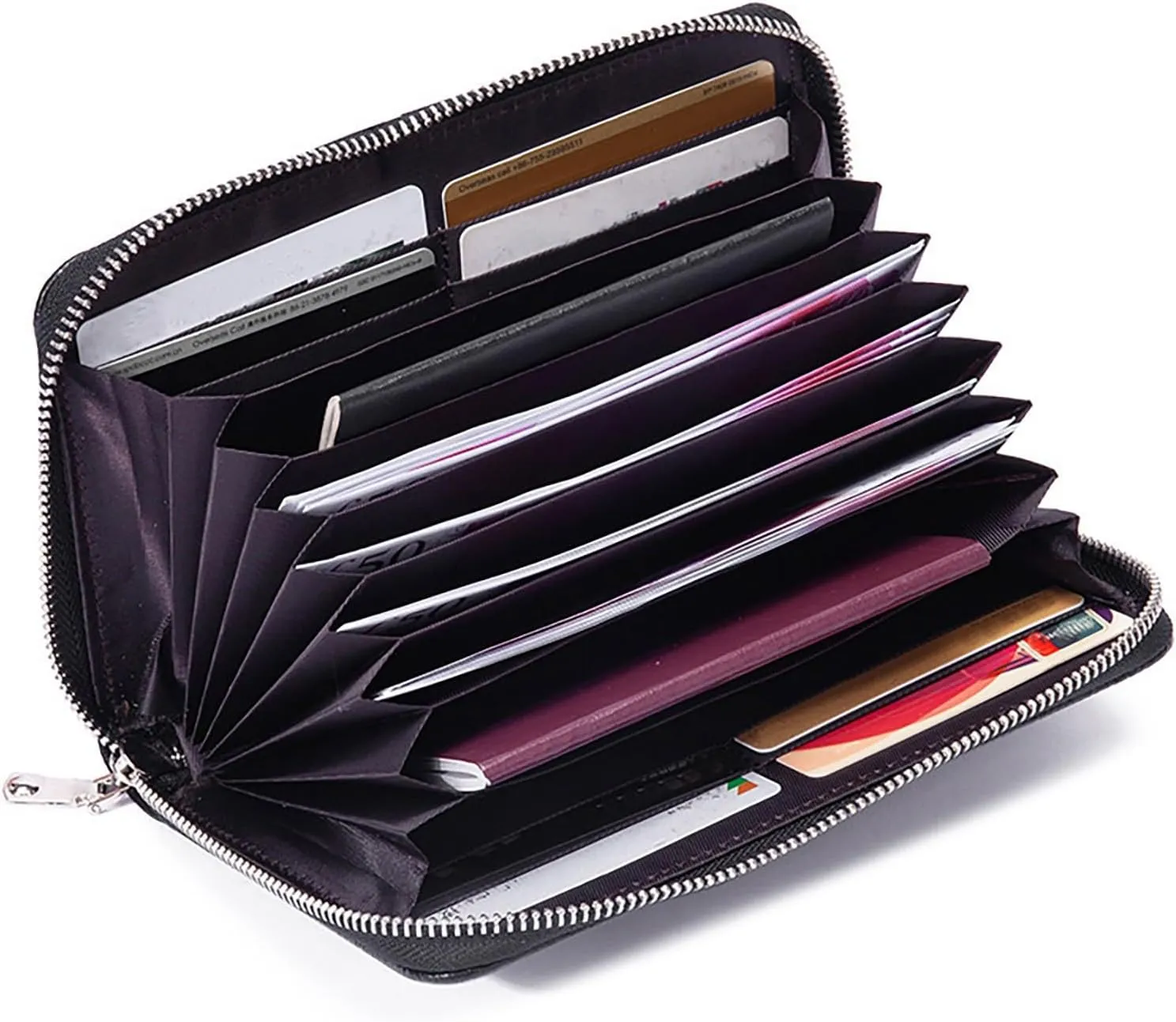 Rfid Wallet Women,2024 New Leather Wallet Wristlet for Women,Zip Around Large Capacity Bifold Rfid Blocking Clutch Purses Credit Card Wallet,Travel Wallet for Women Ladies Mom Girls