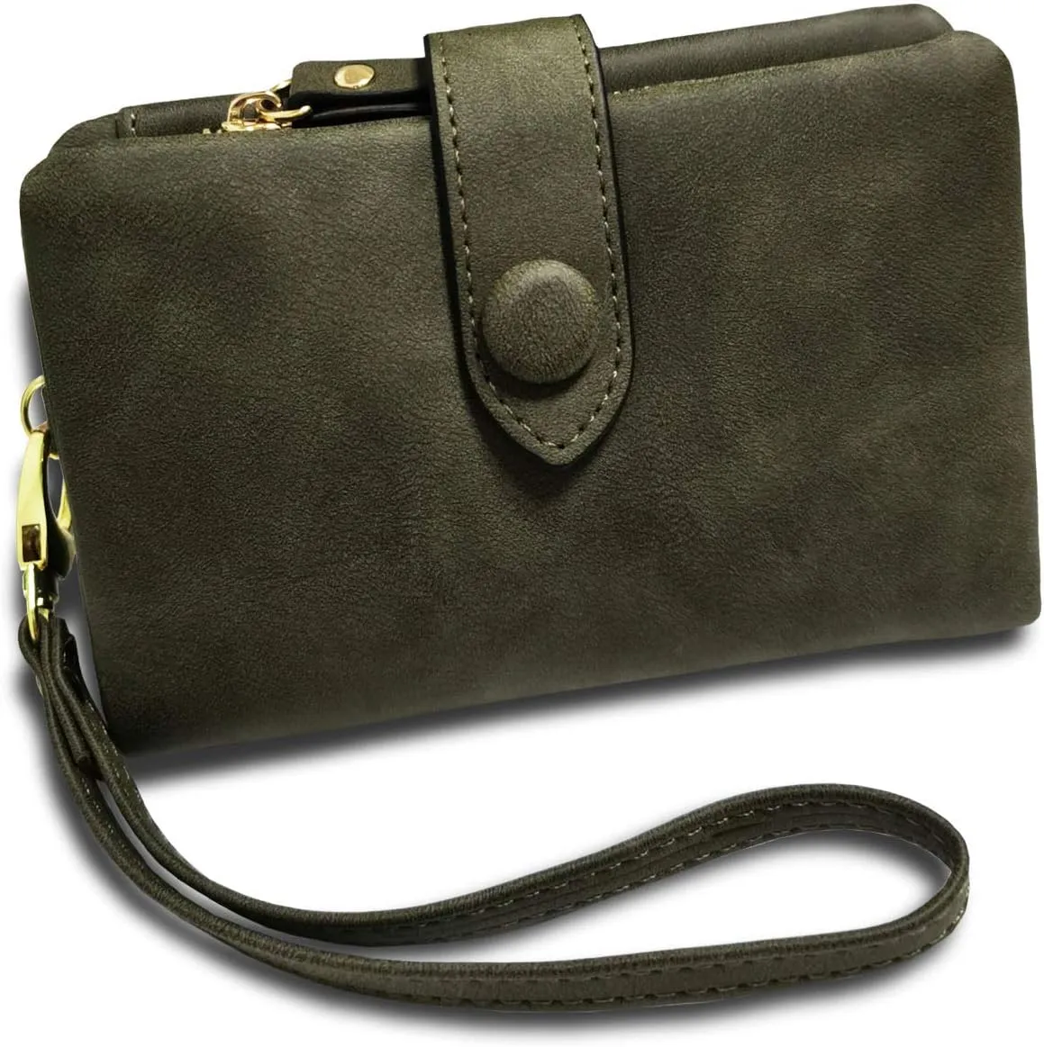 Wallets for Women Bifold Small Rfid Soft Leather Ladies Wallets Trifold Womens Wallets Billfolds Mini Wristlet Clutch Cute Zipper Coin Purse with Wrist Strap