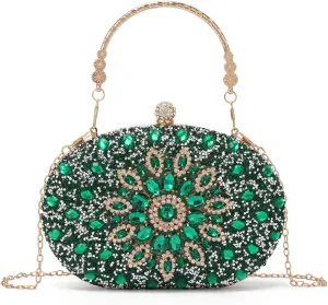 Women Rhinestone Evening Clutch Purse Bag Bling Glitter Sparkly Diamond Tote Bag Crystal Wedding Party Bag