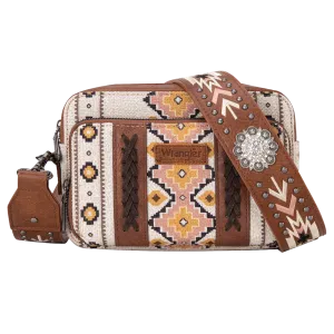 Wrangler Ladies Aztec Printed Coffee Brown Crossbody Purse WG2207-3003CF