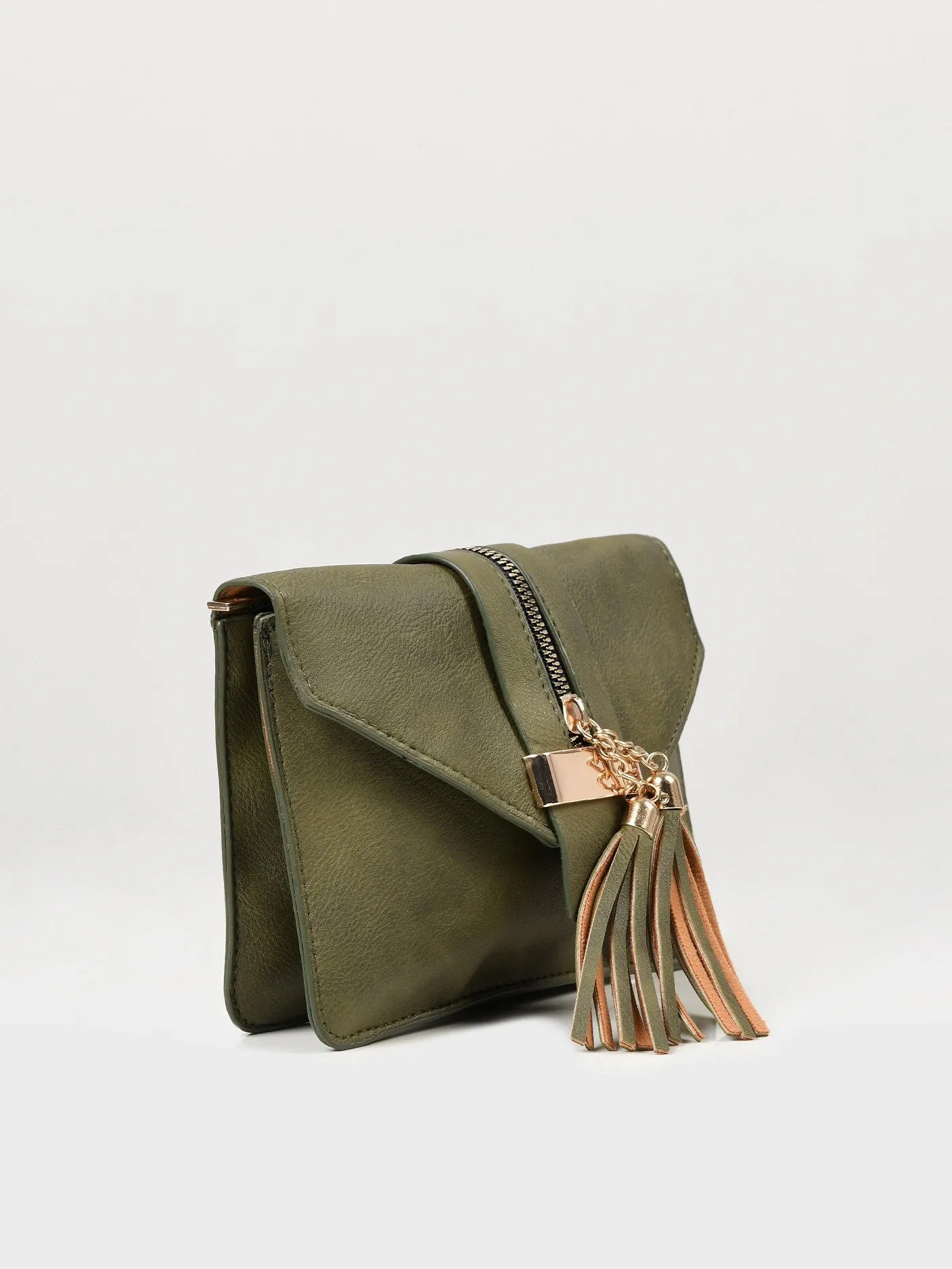 Zipped Tassel Clutch